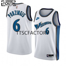 Camiseta Niños NBA Washington Wizards Kristaps Porzingis 6 Nike 2022-23 Classic Edition Blanco Swingman